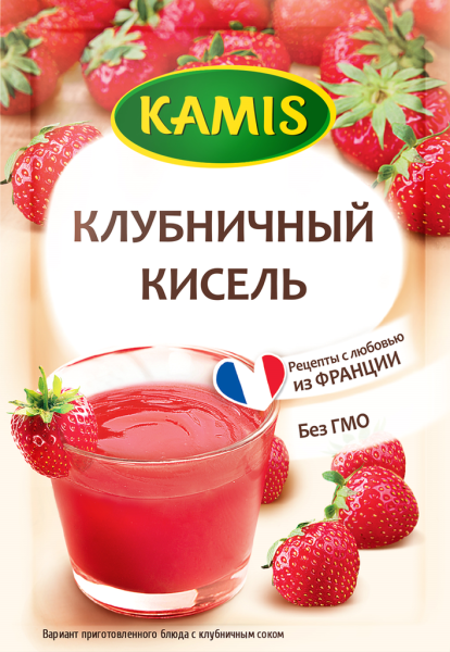 Кисель моментального приготовления KAMIS Клубничный